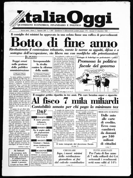 Italia oggi : quotidiano di economia finanza e politica